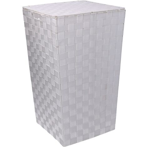 Panier en polyester blanc doublé carré cm33x33h53 (1/5)