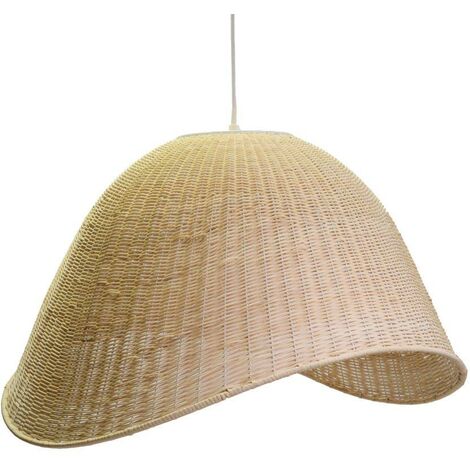 Lustre en rotin blanchi avec attachecm62,5x53,5h40 (1/3)