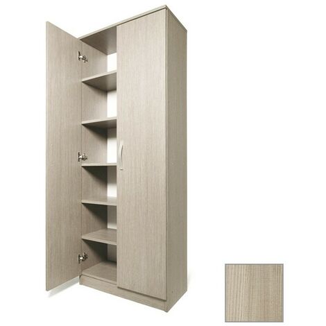 Meuble à chaussures polyvalent orme en bois mélaminé 2 portes h182x71x38 (1/5)