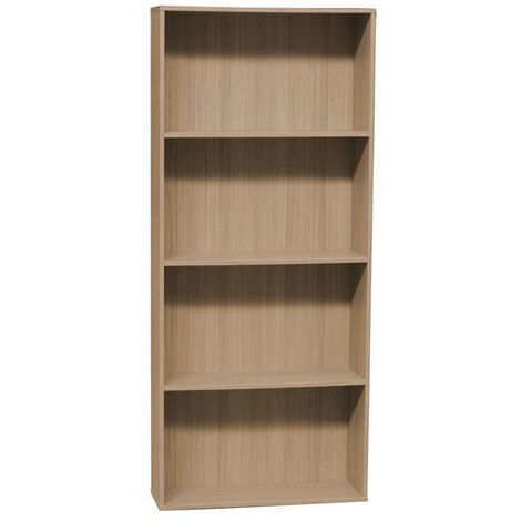 Bibliothèque murale HOMEMANIA avec étagères en bois marron - 73 x 24 x 170 cm