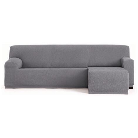 Troya housse de canapé élastique péninsule droite gris accoudoir court 250/310 (1/5)