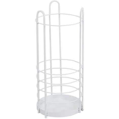 Porte-parapluie rond en métal blanc cmø26xh60x26 (1/2)