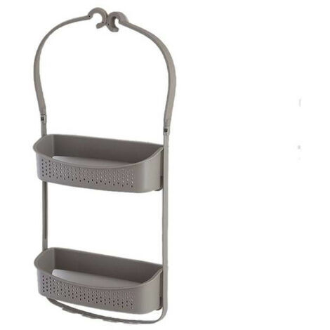 Etagère de douche double gris tourterelle - Collection Fox (1/5)