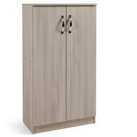 Meuble à chaussures polyvalent orme en bois mélaminé 2 portes h130x71x38 cm (1/5)