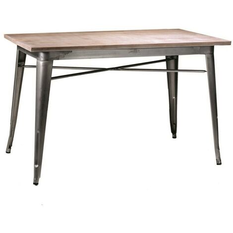 Plateau de table en fer en bois galvanisé cm 80 x 160 xh 76 (1/5)