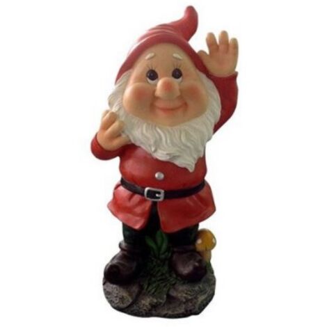 Statue de jardin nain robe rouge 16x13,5x28H