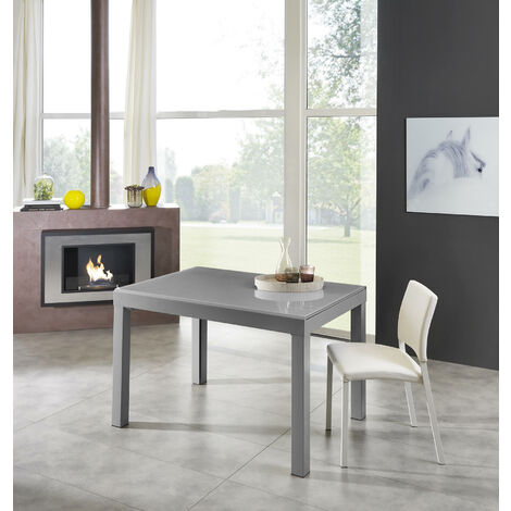 Table extensible avec plateau en verre trempé gris 120/175/230/290/350x75h cm (1/5)