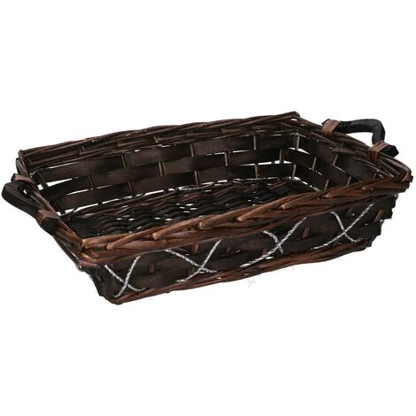 Panier rectangulaire en osier noyer cm48/52x36h13 (1/5)