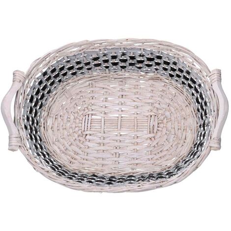 Panier osier rectangulaire avec anse 44 x 28 x 32 cm