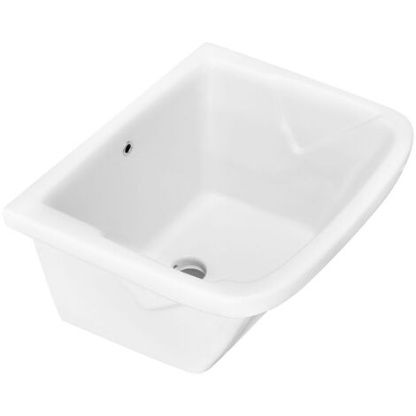 Bac à laver en céramique 60x50 cm – Résistant aux chocs – Pour espaces confinés – Facile à nettoyer et à entretenir – Linph
