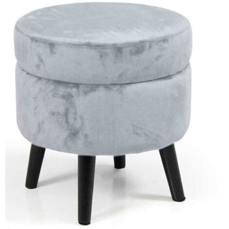 Pouf conteneur en gris perle ouvrable cm 37 x 40 h (1/2)