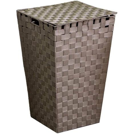 Panier carré en polyester gris tourterelle cm33x33h53 (1/5)