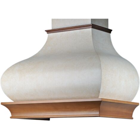 Hotte aspirante BOMBINA en acier inoxydable et structure en bois couleur noyer de 120 cm