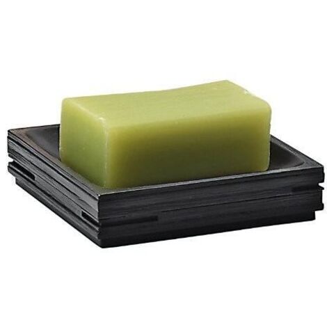 Porte savon noir en forme de carré (1/2)