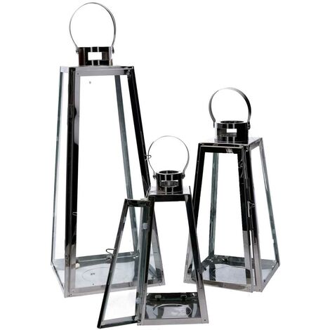 Lanterne Edzard Sanremo Argentée - Hauteur 20cm, Résistante Au Ternissement | Photophore élégant