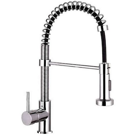 Robinet de cuisine avec douchette extractible à ressort chromé L 35 x P 9 x H 54 cm (1/5)