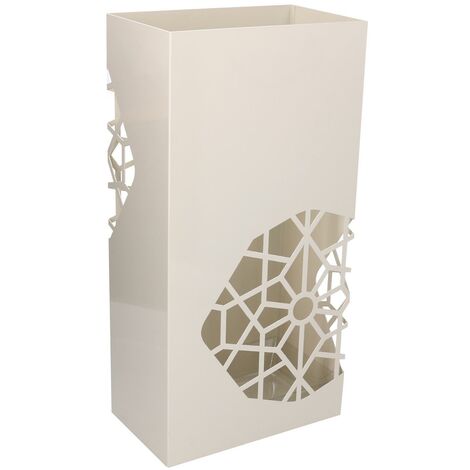 Porte-parapluie rectangulaire en métal blanc cm25x15h50 (1/5)