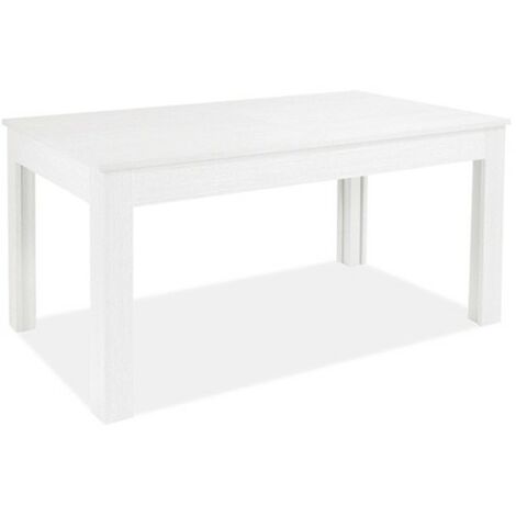 Table extensible en bois mélaminé frêne blanc 160 - 320x90 cm (1/5)