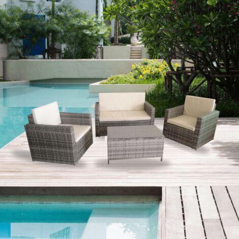 Salon de jardin WRS066G rotin gris WRS066G (1/3)