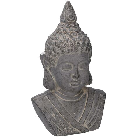 Statue Bouddha en résine gris 24,5x17x41 cm (1/5)