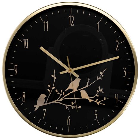 Montre en aluminium noir en forme de branche ø31,6cm x 4,9cm (1/4)