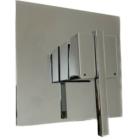 Mitigeur de douche carré chromé pour salle de bain 16 cm x 16 cm x 6,6 cm (1/3)