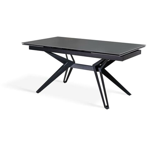 Table extensible gris vintage - noir mat 90 cm x 160-240 cm H. 76 cm (1/5)