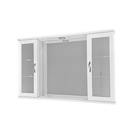 Miroir Cloe 2 portes miroir - Blanc 94,5x60,5x16 (1/5)
