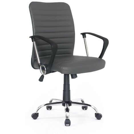 Fauteuil de bureau Asgar avec piètement chromé gris tourterelle (1/5)