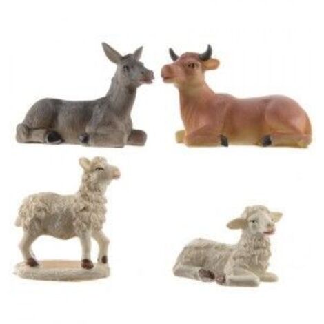 Set di 4 animali per presepe, altezza 3,7 cm (1/3)