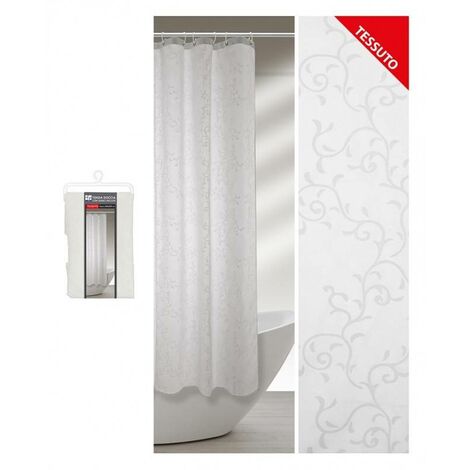 Rideau de douche à motif de branches géométriques en tissu, mesurant 240 x 200 cm. (1/3)