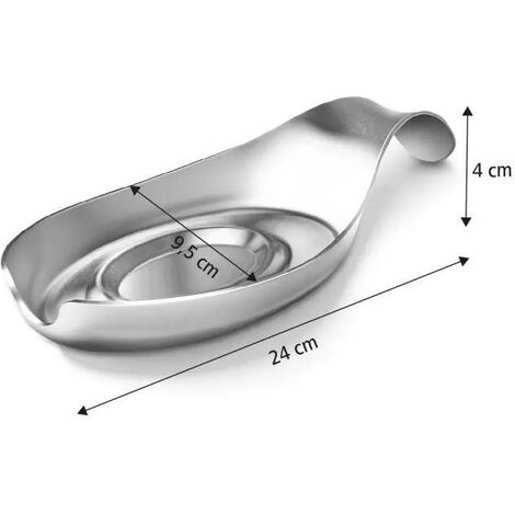 Repose cuillère inox gris 19x8x1,5cm