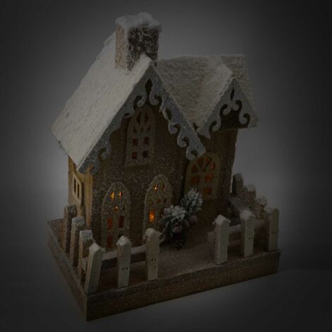 Maison de Noël lumineuse en bois avec LED, chalet à monter soi-même