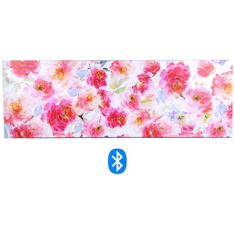 Tableau moderne bluetooth impression fleurs fuchsia cm 150 x 50 x 4 (1/5)
