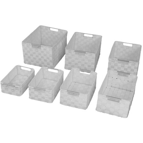 Tiroir en polyester avec poignées en métal1-7blanc cm38x28h21