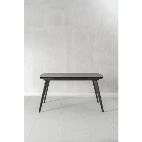 Table extensible avec plateau en céramique gris anthracite 140/170/200x90x76h cm (1/5)