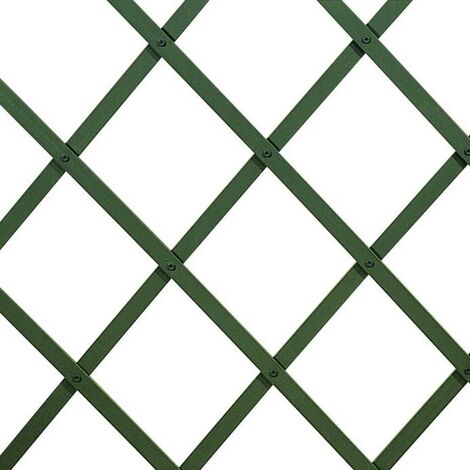Iperbriko – Treillis extensible en plastique vert 100x100 cm – Pour plantes grimpantes – Résistant aux UV – Idéal pour balcons et jardins