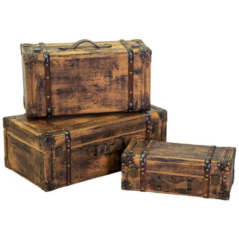 Valise ancienne en carton Marron - Vendu