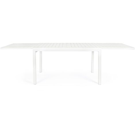 Table de jardin extensible 135/270 cm en aluminium blanc - AMINA (1/5)