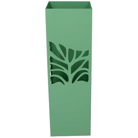 Porte-parapluie Carré En Métal Noir Avec Motif Arbre De Vie | Déco Entrée Et Rangement Parapluies 15.5 X 15.5 X 49 Cm - 3