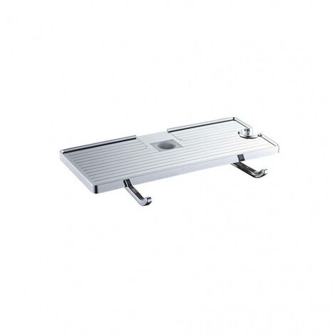Étagère de douche élégante avec cintres chromés pour organiser votre salle de bain avec style (1/5)