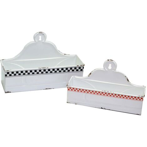 Étagère en métal 1-2 blanc rouge noir cm37x11,5h24 (1/2)