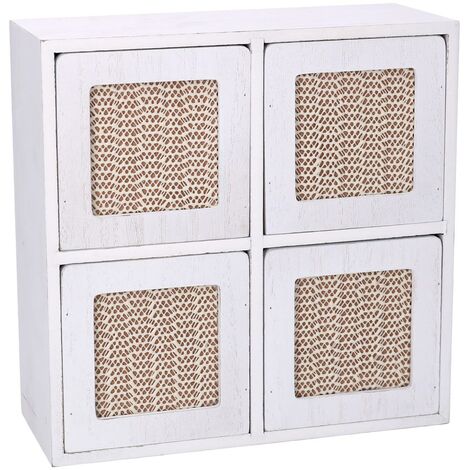 Webmarketpoint – Étagère carrée en bois blanc 20x8x20 cm – Finition lisse – Pour espaces de rangement modernes – Design compact et fonctionnel - cm20x8x20 (1/4)