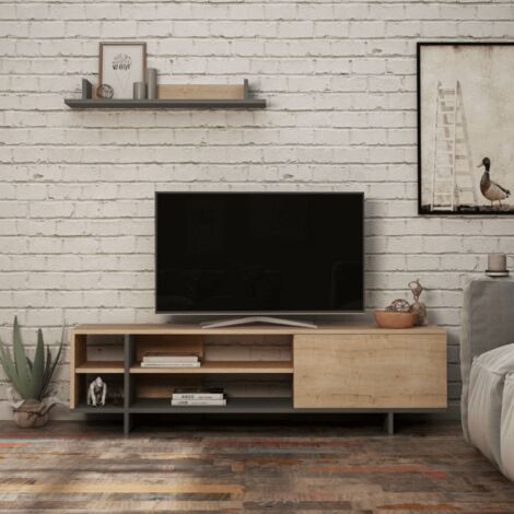 Meuble TV Stockton en chêne anthracite (1/5)