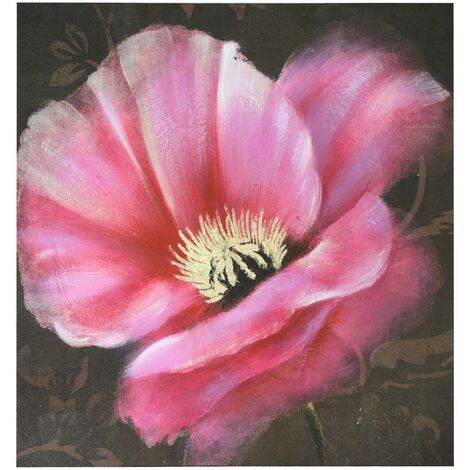 Tableau moderne fleur rose cm 80 x 80 x 4 épaisseur (1/5)