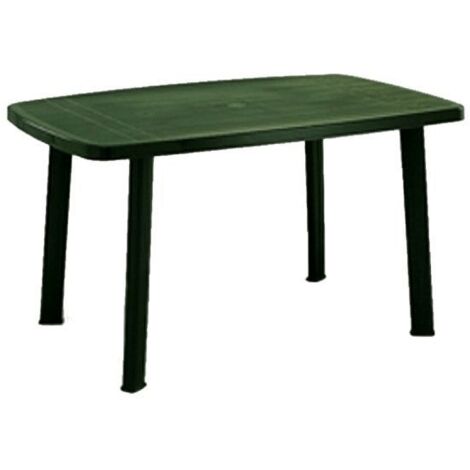 Progarden – Table de jardin rectangulaire en résine verte 101x68 cm – Trou pour parasol – Bords arrondis – Modulaire et recyclable
