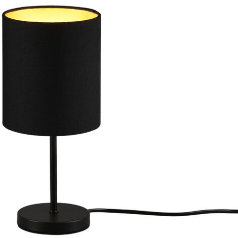 Lampe à poser Jerry Abat-jour Cylindre Noir Or Ø13 cm Trio Lighting (1/3)