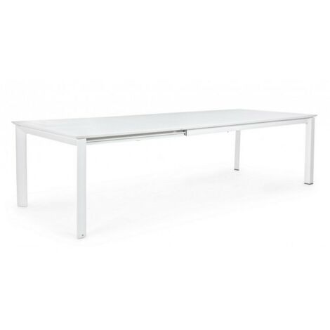 Table Konnor en aluminium 200-300x110 cm blanc Iperbriko (1/5)