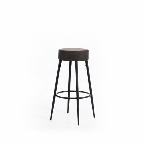 Lot de 2 Tabourets en microfibre - Greg - 51cm x 51cm H. 77cm