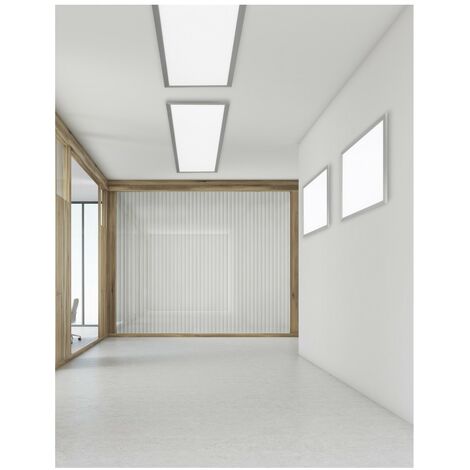 Plafonnier Panneau Carré Led Dimmer Nickel Phoenix 62x62 cm Trio Lighting